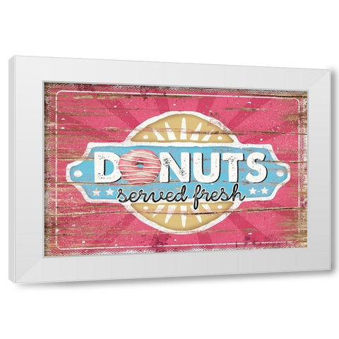 Fresh Donuts White Modern Wood Framed Art Print by Pugh, Jennifer