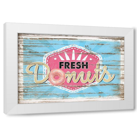 Fresh Donuts II White Modern Wood Framed Art Print by Pugh, Jennifer