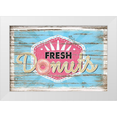 Fresh Donuts II White Modern Wood Framed Art Print by Pugh, Jennifer