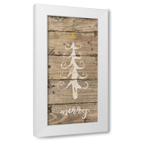 Christmas Tree III White Modern Wood Framed Art Print by Pugh, Jennifer