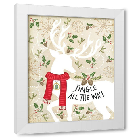 Jingle All the Way White Modern Wood Framed Art Print by Pugh, Jennifer