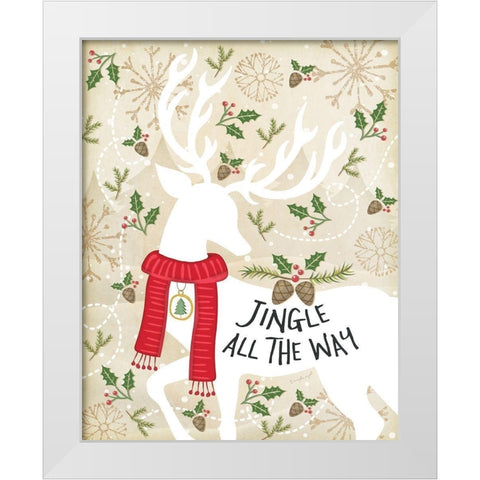 Jingle All the Way White Modern Wood Framed Art Print by Pugh, Jennifer