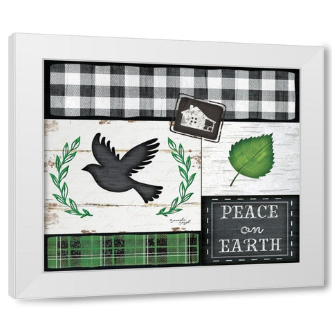 Peace on Earth White Modern Wood Framed Art Print by Pugh, Jennifer