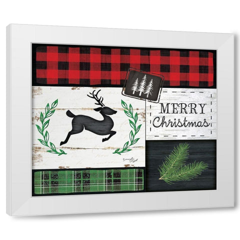 Merry Christmas White Modern Wood Framed Art Print by Pugh, Jennifer