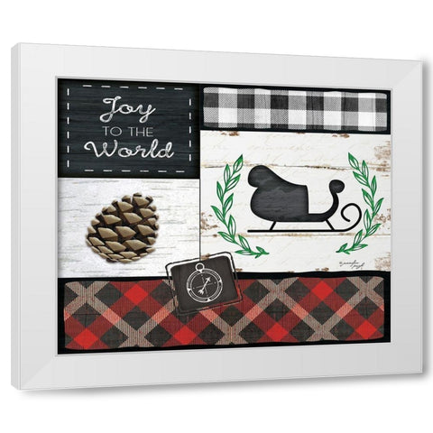 Joy to the World White Modern Wood Framed Art Print by Pugh, Jennifer