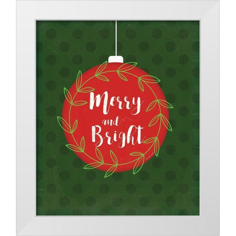 Merry and Bright White Modern Wood Framed Art Print by Pugh, Jennifer