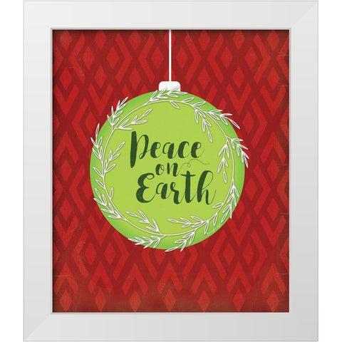 Peace on Earth White Modern Wood Framed Art Print by Pugh, Jennifer