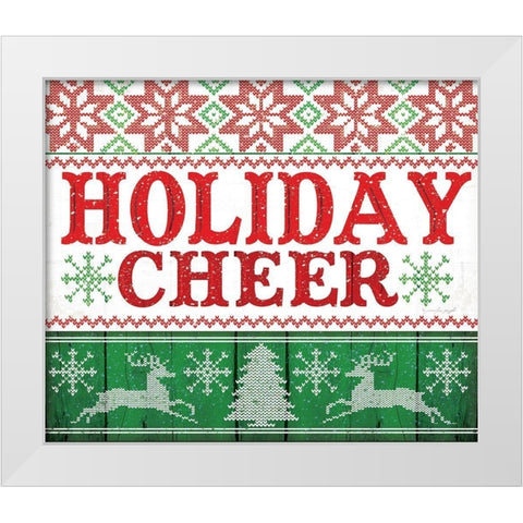 Holiday Cheer White Modern Wood Framed Art Print by Pugh, Jennifer