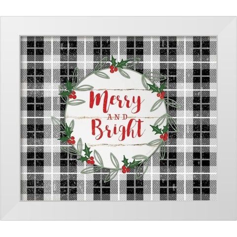 Merry and Bright White Modern Wood Framed Art Print by Pugh, Jennifer