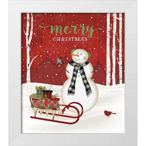 Merry Christmas White Modern Wood Framed Art Print by Pugh, Jennifer