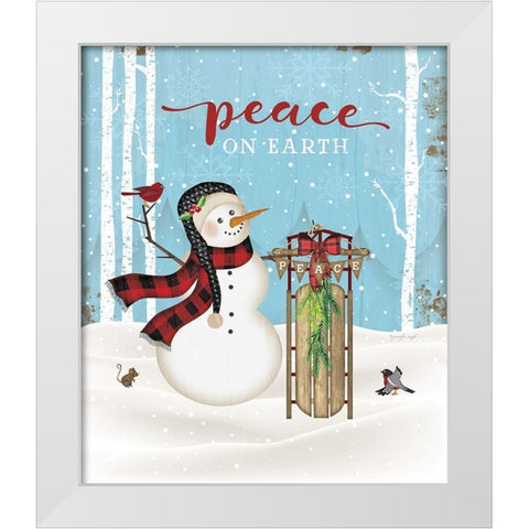 Peace on Earth White Modern Wood Framed Art Print by Pugh, Jennifer