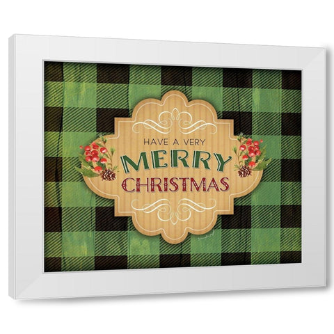 Merry Christmas White Modern Wood Framed Art Print by Pugh, Jennifer