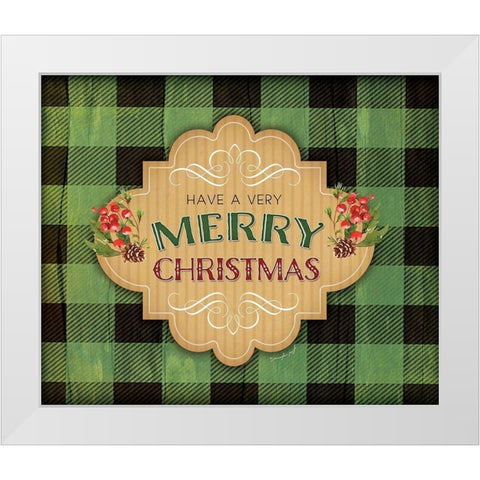 Merry Christmas White Modern Wood Framed Art Print by Pugh, Jennifer