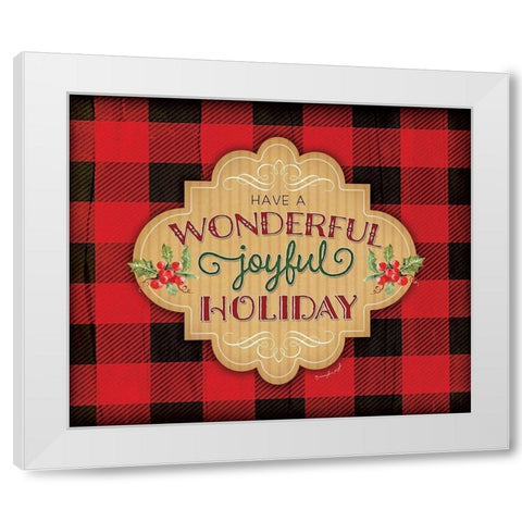 Wonderfully, Joyful Holiday White Modern Wood Framed Art Print by Pugh, Jennifer