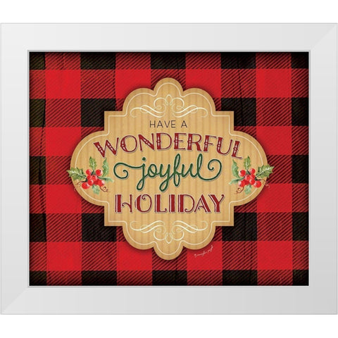 Wonderfully, Joyful Holiday White Modern Wood Framed Art Print by Pugh, Jennifer