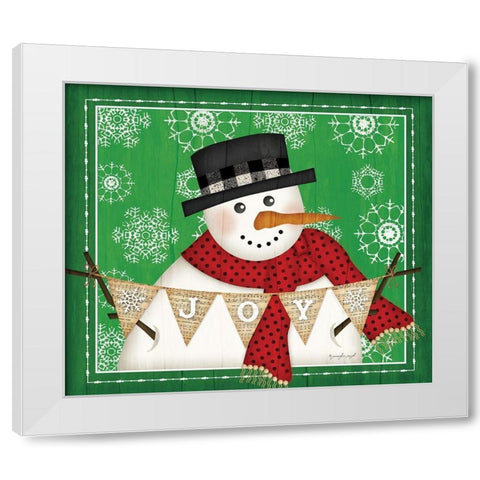 Joy Snowman White Modern Wood Framed Art Print by Pugh, Jennifer