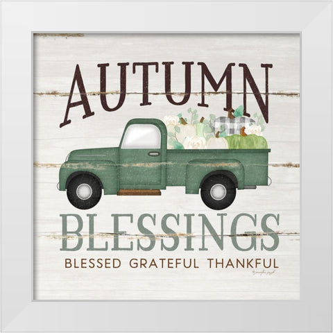 Autumn Blessings White Modern Wood Framed Art Print by Pugh, Jennifer