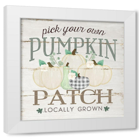 Pumpkin Patch White Modern Wood Framed Art Print by Pugh, Jennifer