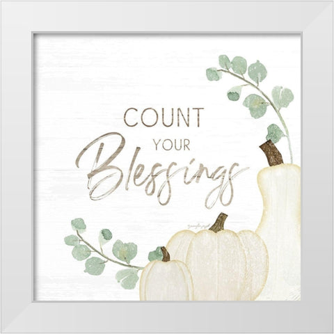 Count Your Blessings White Modern Wood Framed Art Print by Pugh, Jennifer