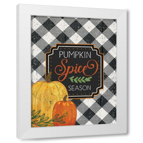 Pumpkin Spice Season White Modern Wood Framed Art Print by Pugh, Jennifer
