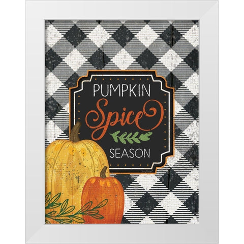 Pumpkin Spice Season White Modern Wood Framed Art Print by Pugh, Jennifer