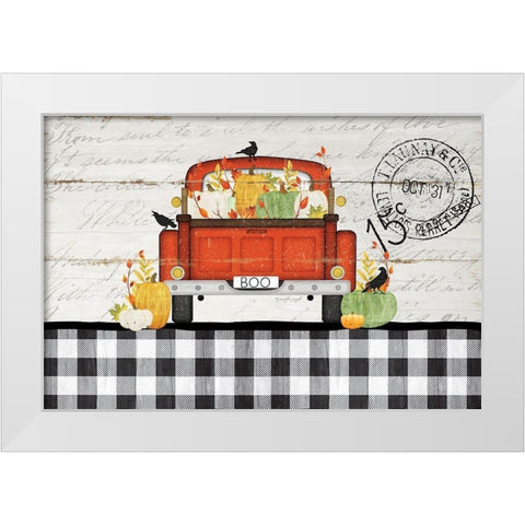 Halloween Truck White Modern Wood Framed Art Print by Pugh, Jennifer