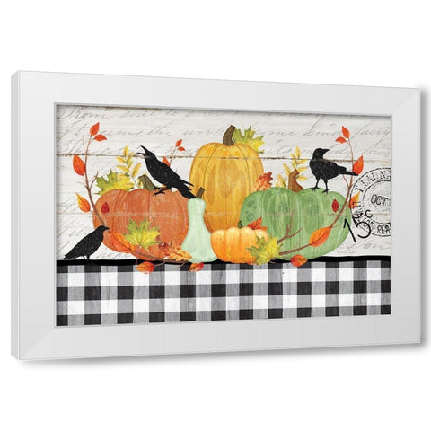 Pumpkins White Modern Wood Framed Art Print by Pugh, Jennifer