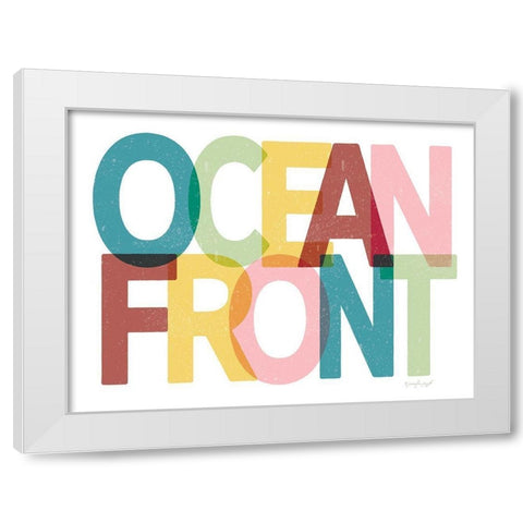 Ocean Front White Modern Wood Framed Art Print by Pugh, Jennifer