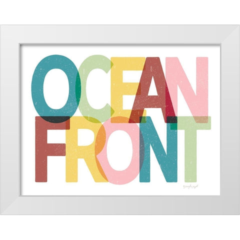 Ocean Front White Modern Wood Framed Art Print by Pugh, Jennifer