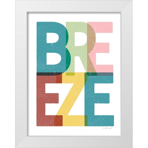 Breeze White Modern Wood Framed Art Print by Pugh, Jennifer