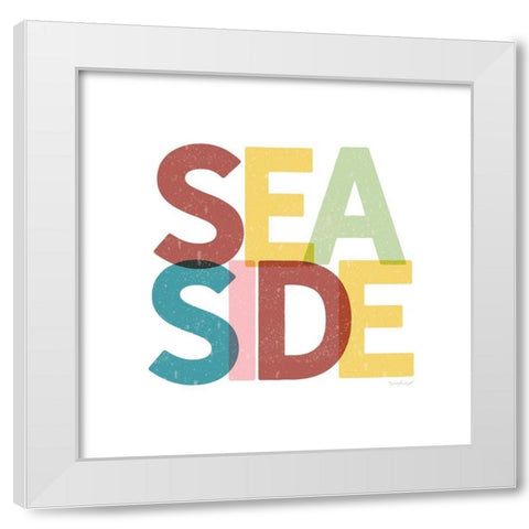 Seaside White Modern Wood Framed Art Print by Pugh, Jennifer