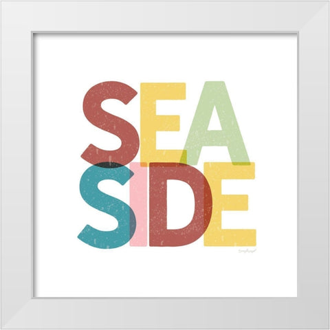 Seaside White Modern Wood Framed Art Print by Pugh, Jennifer