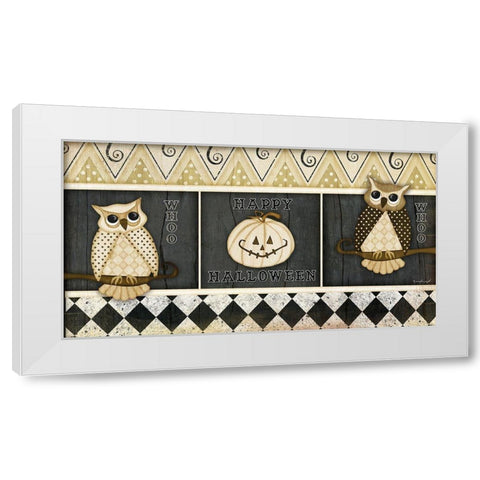 Happy Halloween Rug I White Modern Wood Framed Art Print by Pugh, Jennifer