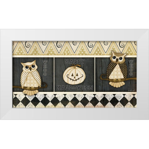 Happy Halloween Rug I White Modern Wood Framed Art Print by Pugh, Jennifer