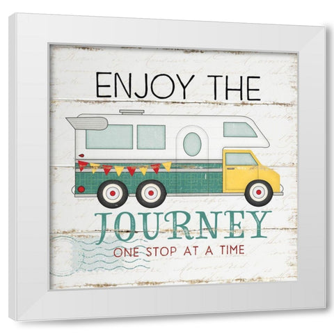 Enjoy the Journey White Modern Wood Framed Art Print by Pugh, Jennifer