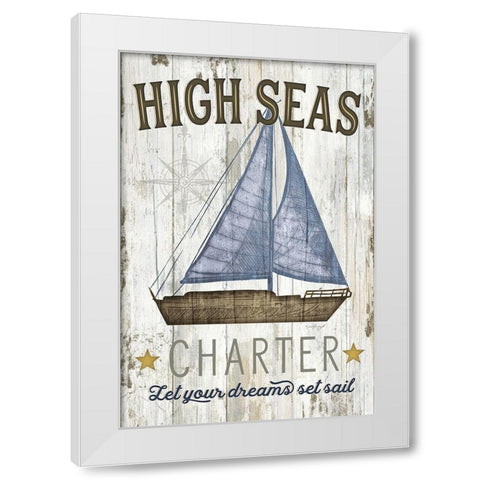 High Seas Charter White Modern Wood Framed Art Print by Pugh, Jennifer