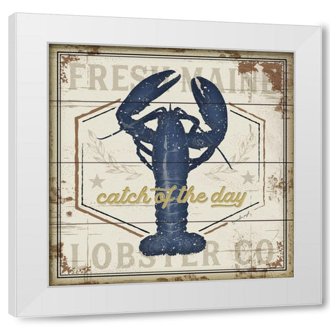 Fresh Maine Lobster Co. White Modern Wood Framed Art Print by Pugh, Jennifer