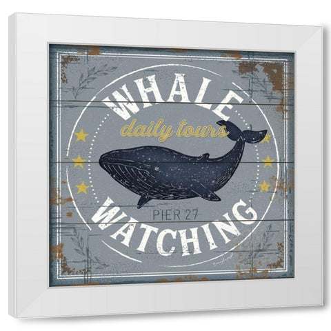 Whale Watching White Modern Wood Framed Art Print by Pugh, Jennifer