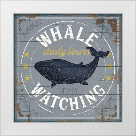 Whale Watching White Modern Wood Framed Art Print by Pugh, Jennifer