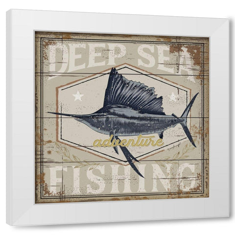 Deep Sea Fishing White Modern Wood Framed Art Print by Pugh, Jennifer