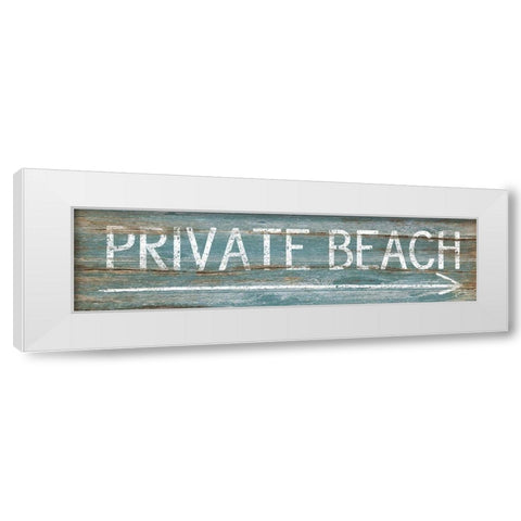 Private Beach White Modern Wood Framed Art Print by Pugh, Jennifer