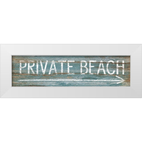 Private Beach White Modern Wood Framed Art Print by Pugh, Jennifer