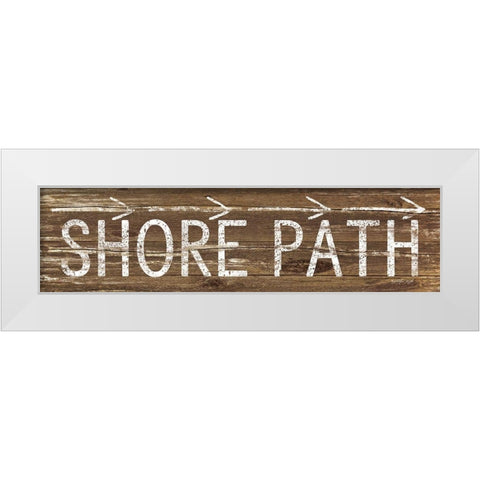 Shore Path White Modern Wood Framed Art Print by Pugh, Jennifer