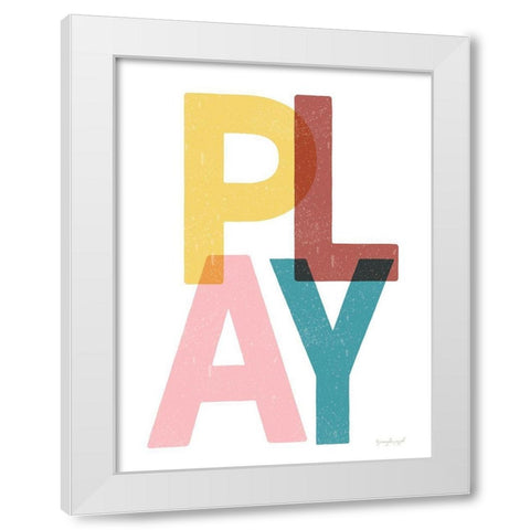 Play White Modern Wood Framed Art Print by Pugh, Jennifer