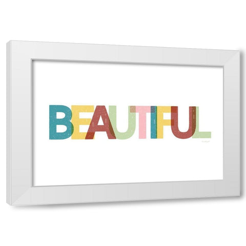 Beautiful   White Modern Wood Framed Art Print by Pugh, Jennifer