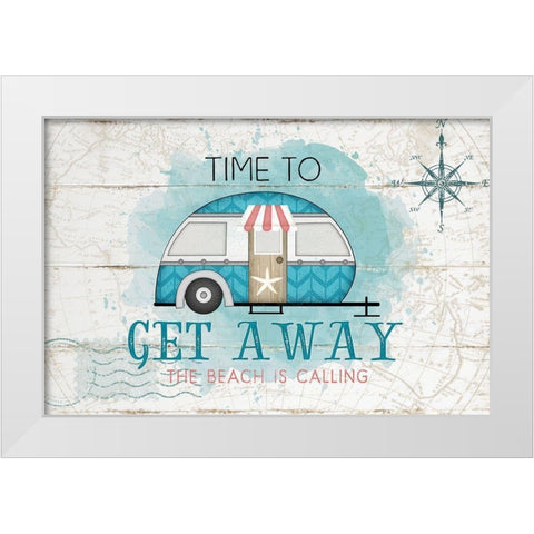 Time to Get Away White Modern Wood Framed Art Print by Pugh, Jennifer