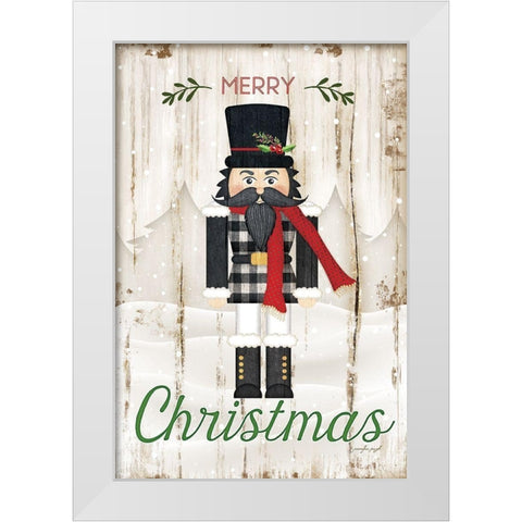 Merry Christmas White Modern Wood Framed Art Print by Pugh, Jennifer