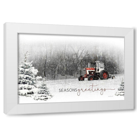 Seasons Greetings White Modern Wood Framed Art Print by Pugh, Jennifer