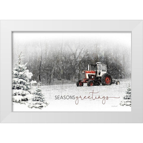 Seasons Greetings White Modern Wood Framed Art Print by Pugh, Jennifer