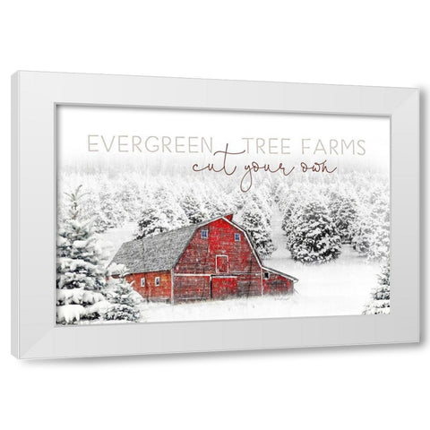 Evergreen Tree Farm White Modern Wood Framed Art Print by Pugh, Jennifer